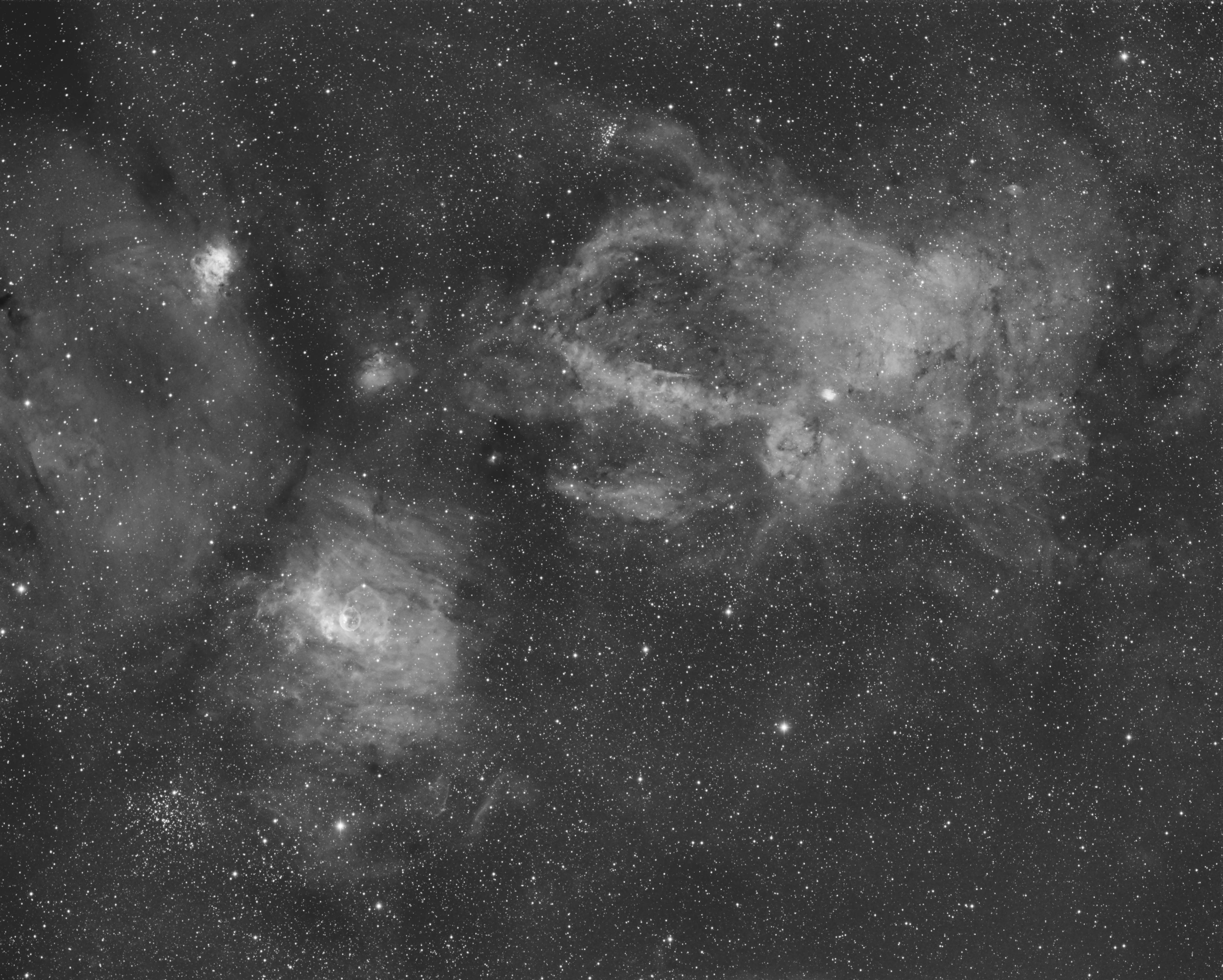 NGC 7635 (NEBULOSA BOLLA) SH2-157 NEBULOSA CHELA DI ARAGOSTA